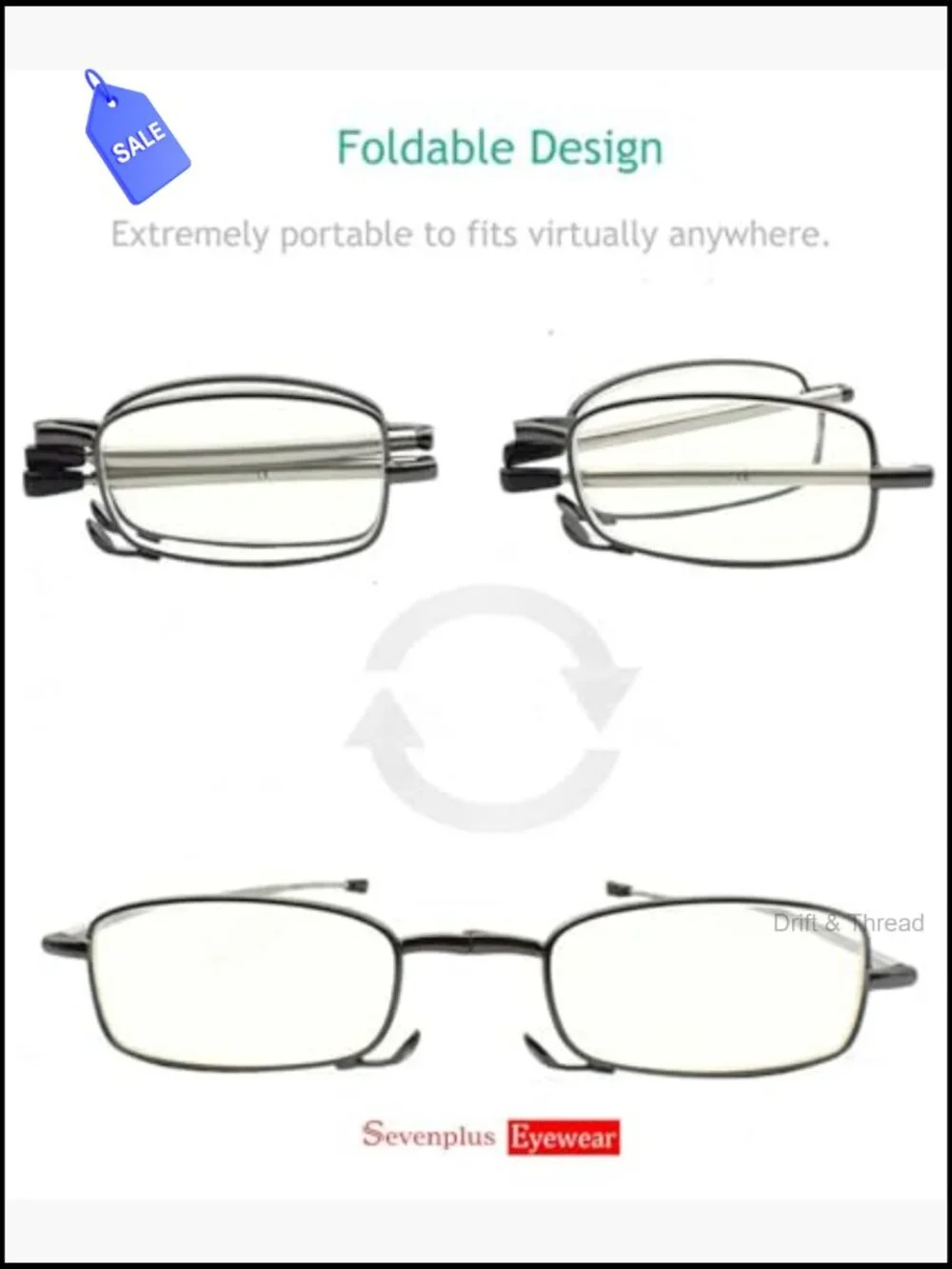 2 Pack Blue Light Blocking Reading Glasses Spring Hinge Foldable